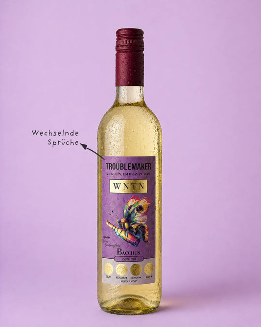 WNTN Bacchus mild in nachhaltiger Wein-Pfandflasche und Geschenkbox
