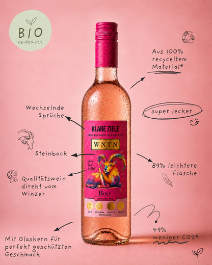 WNTN Bio Rose trocken in nachhaltiger Wein-Pfandflasche und Geschenkbox