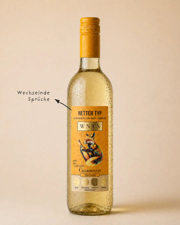 WNTN Chardonnay trocken in nachhaltiger Wein-Pfandflasche und Geschenkbox