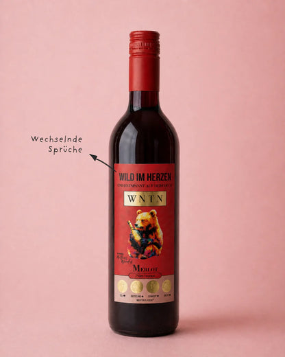 WNTN Merlot trocken in nachhaltiger Wein-Pfandflasche und Geschenkbox