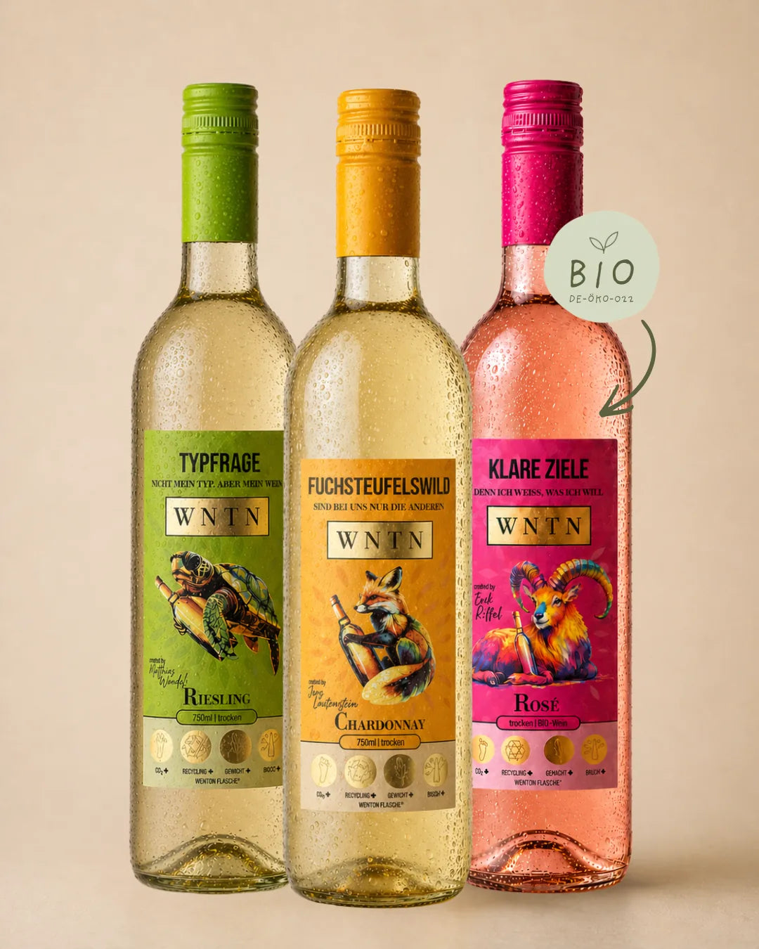 WNTN Nice Dry 3er Box in nachhaltiger Wein-Pfandflasche und Geschenkbox