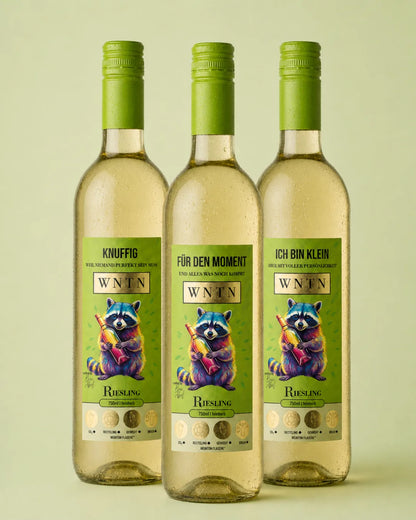 WNTN Riesling feinherb in nachhaltiger Wein-Pfandflasche und Geschenkbox
