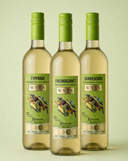 WNTN Riesling trocken in nachhaltiger Wein-Pfandflasche und Geschenkbox
