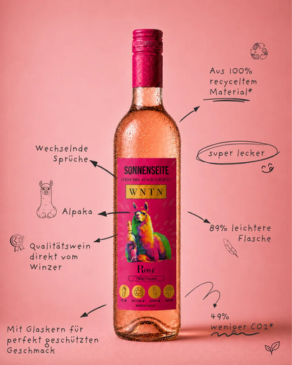 WNTN Rose trocken in nachhaltiger Wein-Pfandflasche und Geschenkbox