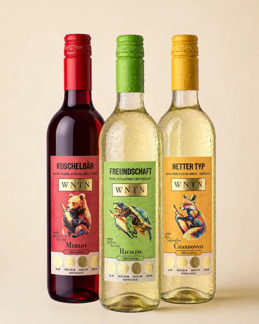 WNTN Sip Me, I'm Dry 3er Box in nachhaltiger Wein-Pfandflasche und Geschenkbox