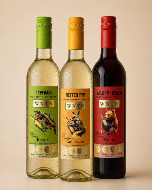 WNTN Sip Me, I'm Dry 3er Box in nachhaltiger Wein-Pfandflasche und Geschenkbox