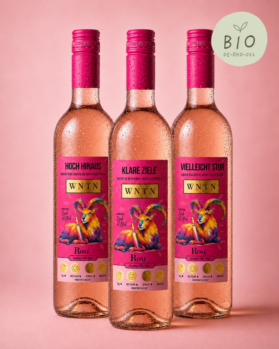WNTN Bio Rosé trocken in nachhaltiger Wein-Pfandflasche