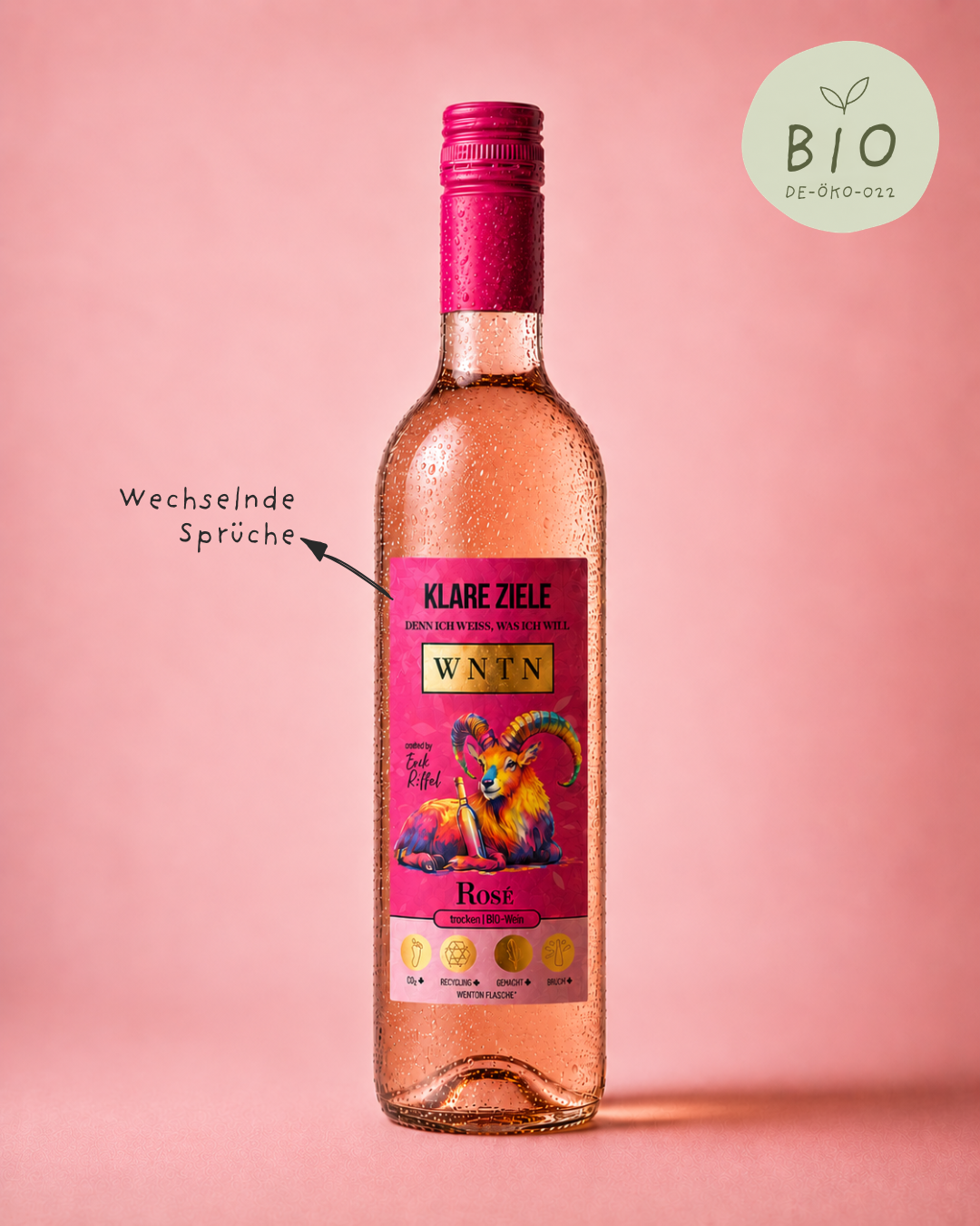WNTN Bio Rosé trocken in nachhaltiger Wein-Pfandflasche