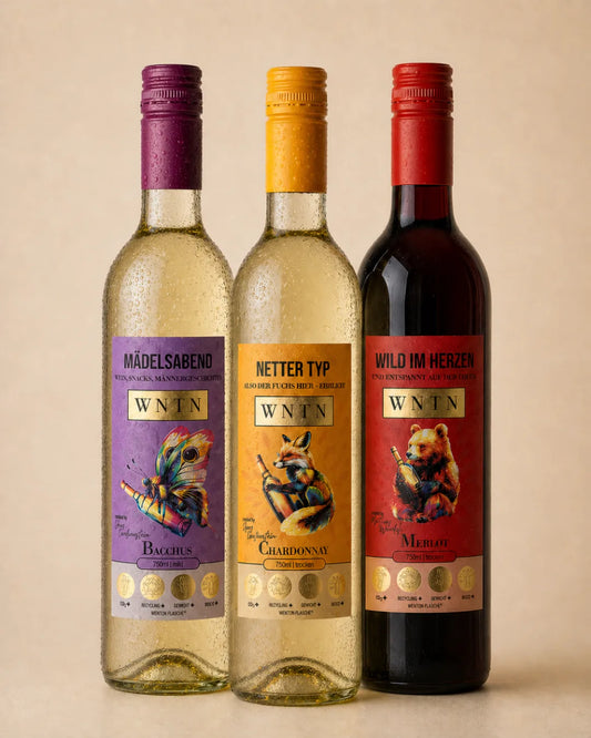 WNTN Wine Anytime 3er Box in nachhaltiger Wein-Pfandflasche und Geschenkbox